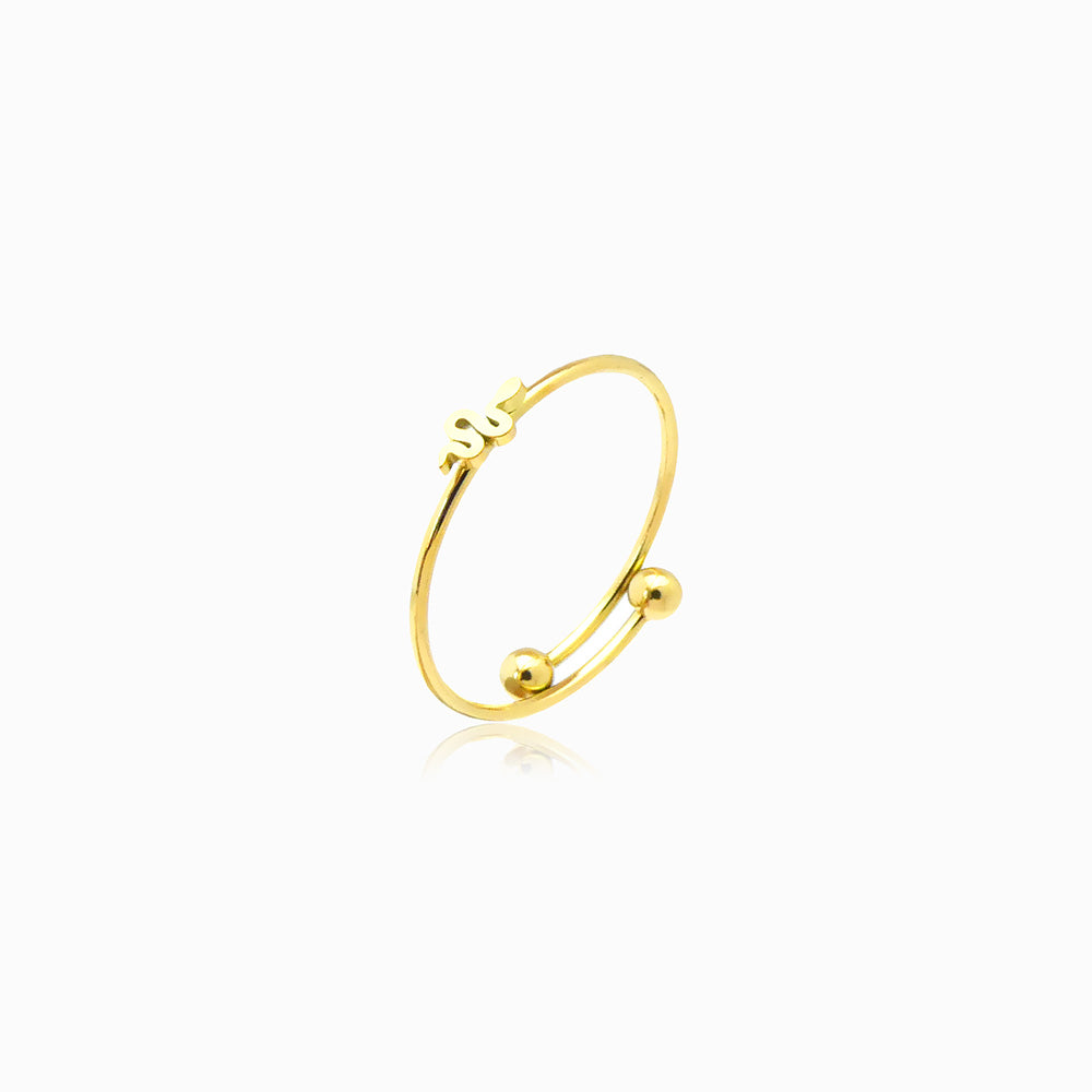 Anel Ajustável com Cobra JZ1454 - Aço Inox Dourado