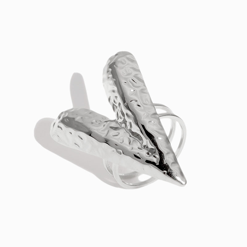 Anel Ajustável com Coração JZ1383 - Aço Inox Prateado