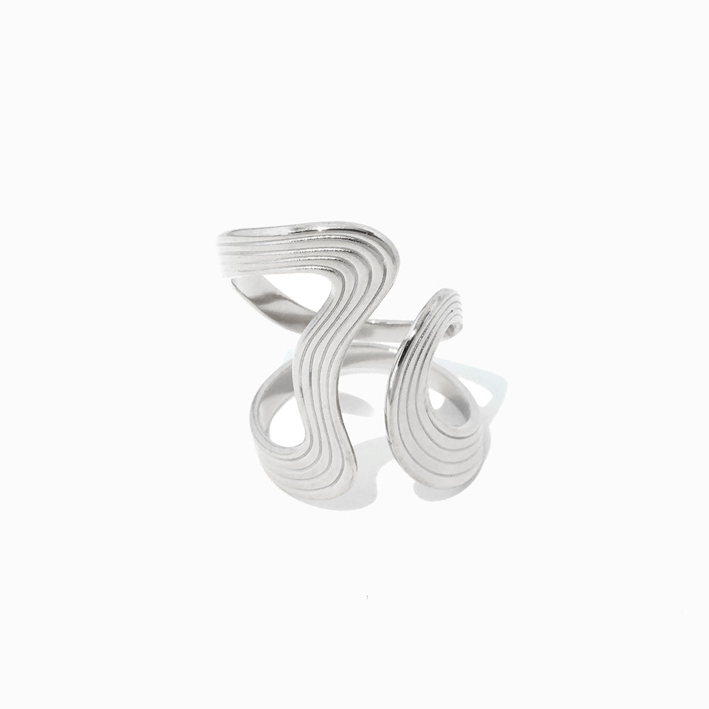 Anel Geométrico 18mm JZ1465 - Aço Inox Prateado