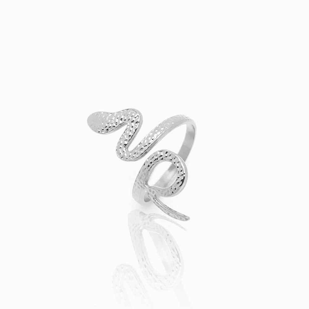 Anel Ajustável Snake JZ1071 - Aço Inox Prateado