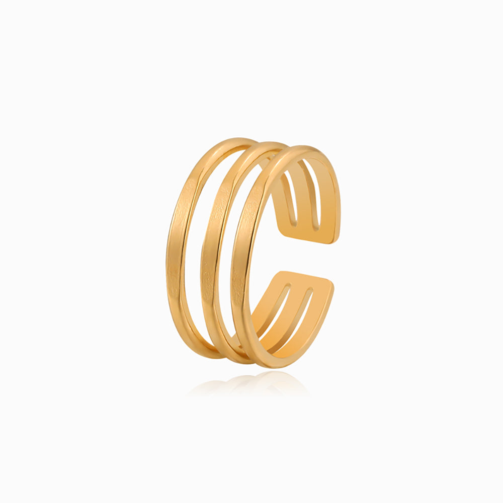 Anel Ajustável JZ1265 - Aço Inox Dourado
