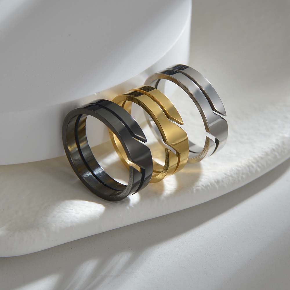 Conjunto 3 Anéis Masculinos - Aço Inox
