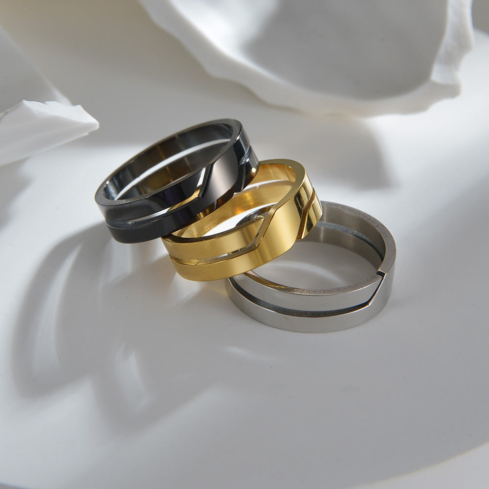 Conjunto 3 Anéis Masculinos - Aço Inox