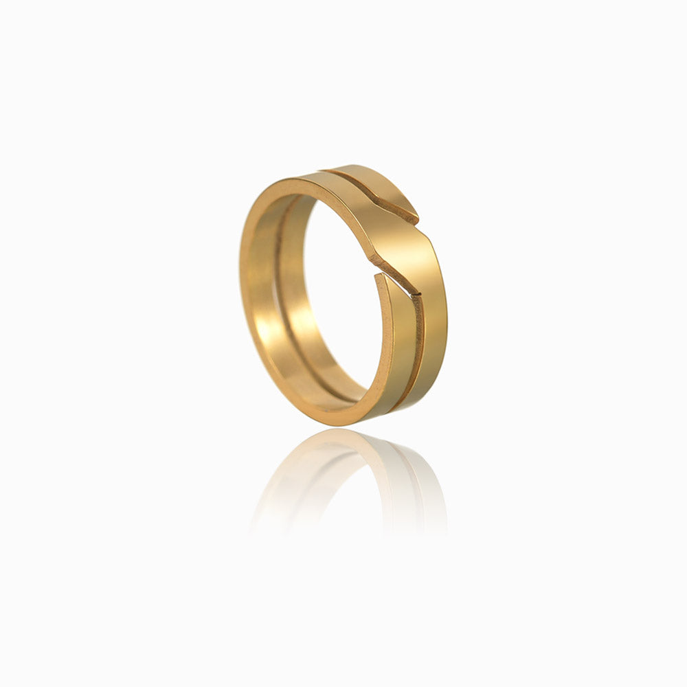 Anel Masculino - Aço Inox Dourado