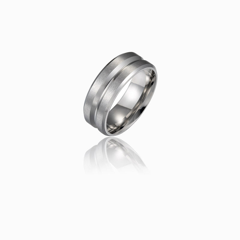 Anel Masculino Clássico - Aço Inox Prateado