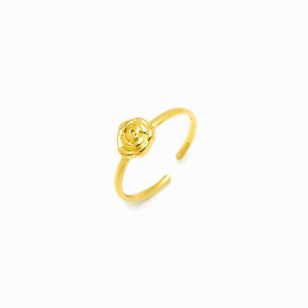 Anel Rosa JZ1168 - Aço Inox Dourado
