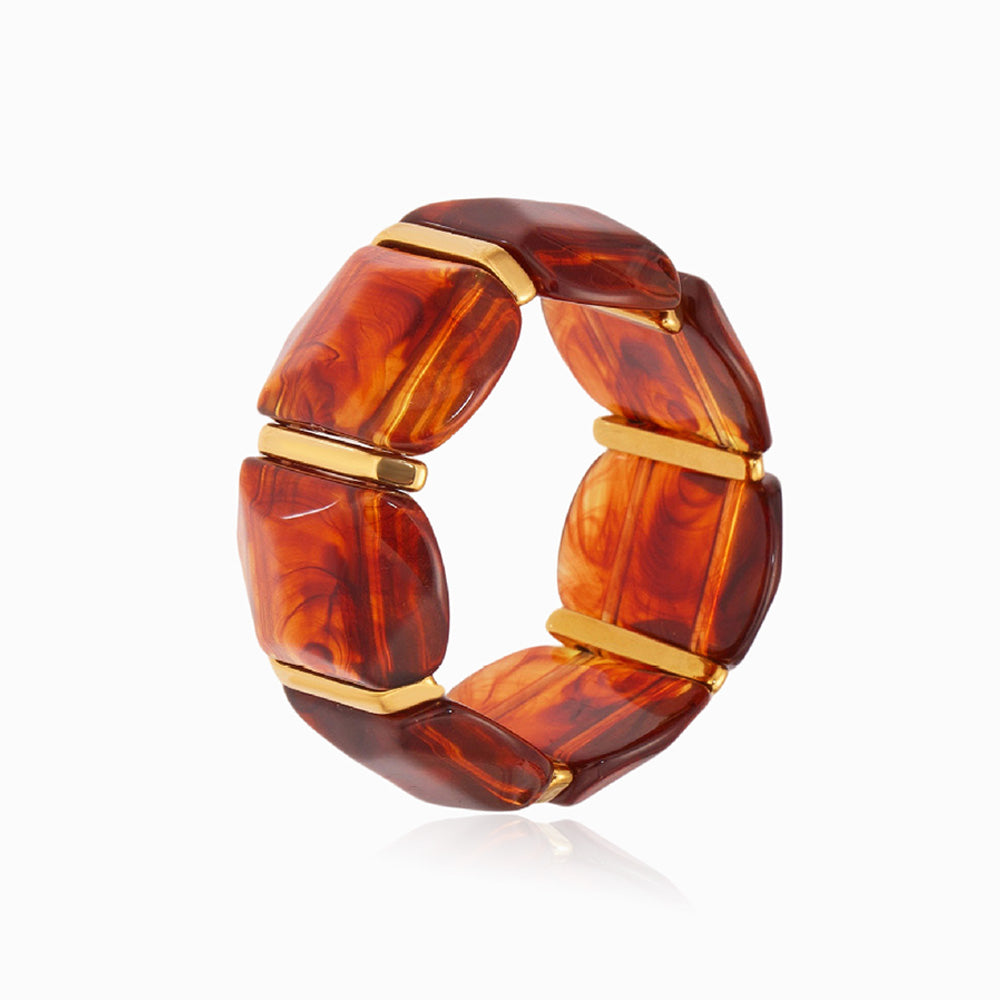 Bracelete Elástica Colorida SZ1061 - Resina e Aço Inox