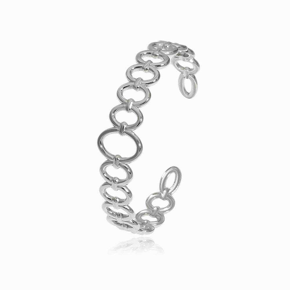 Bracelete Geométrico SZ1044 - Aço Inox Prateado