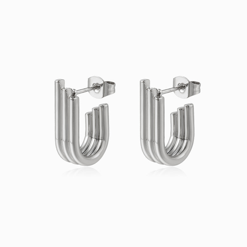 Brincos 21x12mm BR1267 - Aço Inox Prateado