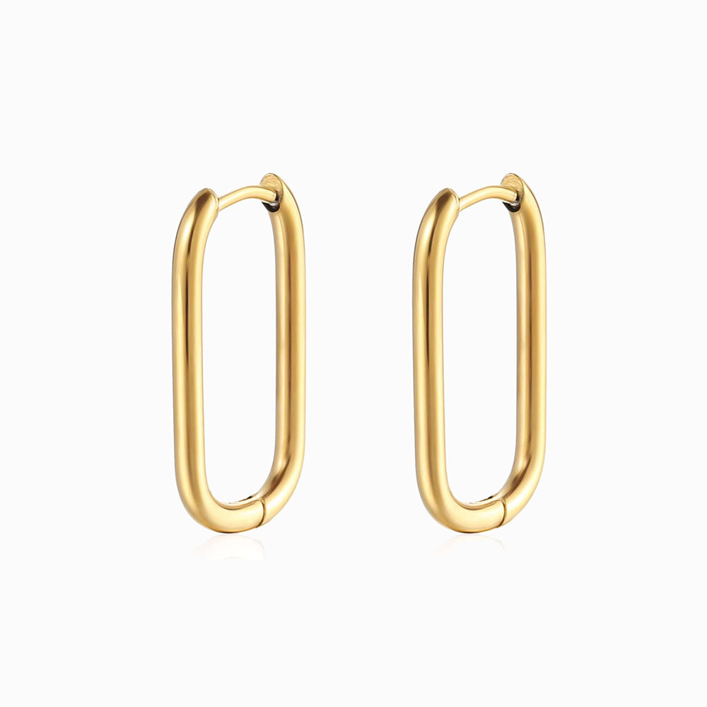 Brincos Geométricos 24x14mm BR1305 - Aço Inox