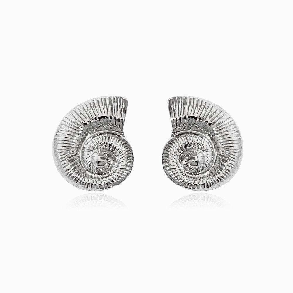 Brincos Caracol 27x23mm BR1295 - Aço Inox Prateado