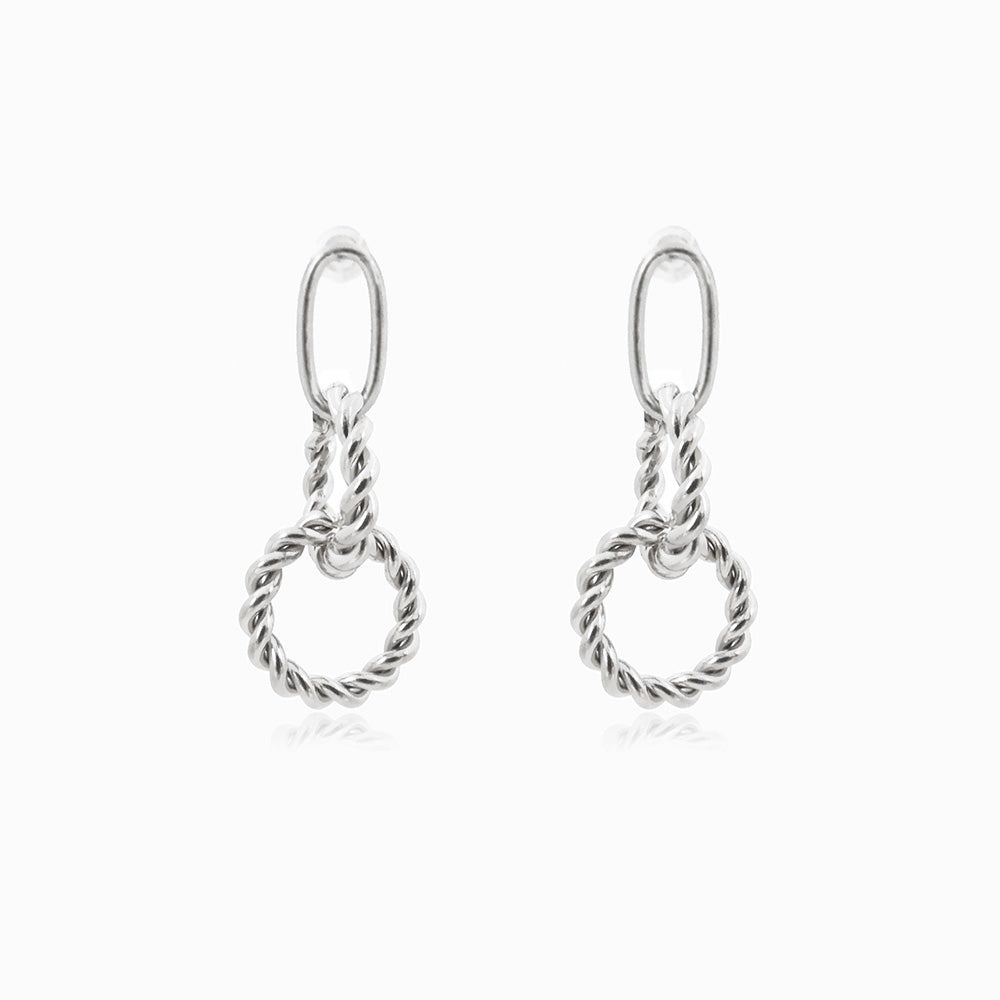 Brincos com Argolas 36x16mm BR3059 - Aço Inox Prateado