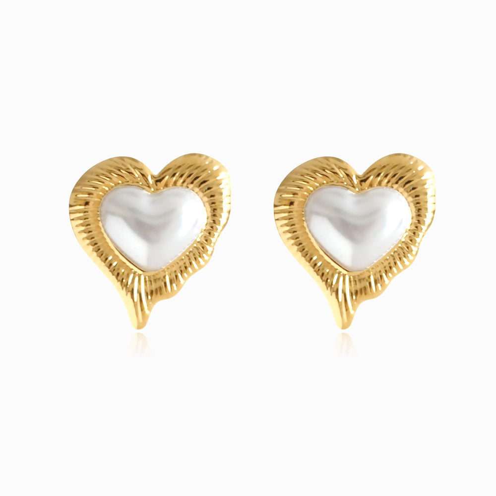 Brincos Coração 24x23mm BR3039 - Aço Inox Dourado