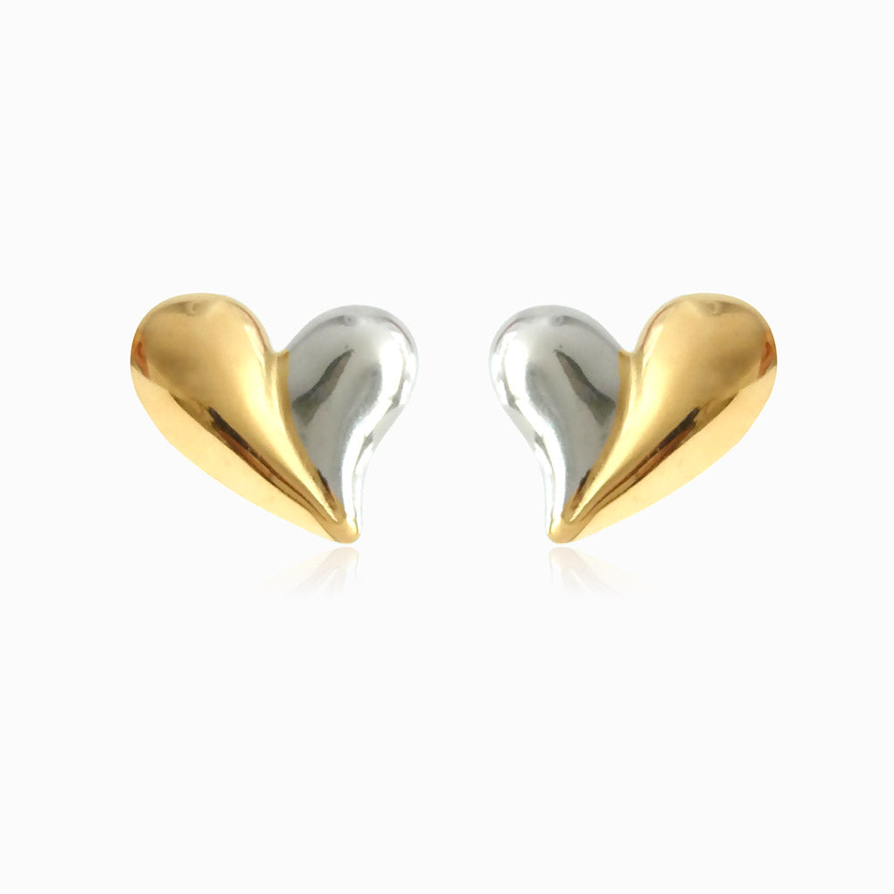 Brincos Coração 19x16mm BR3045 - Aço Inox Dourado