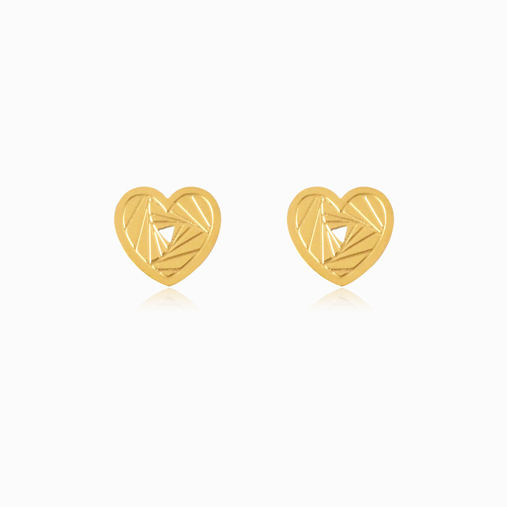 Brincos Coração 12x12mm BR3048 - Aço Inox Dourado