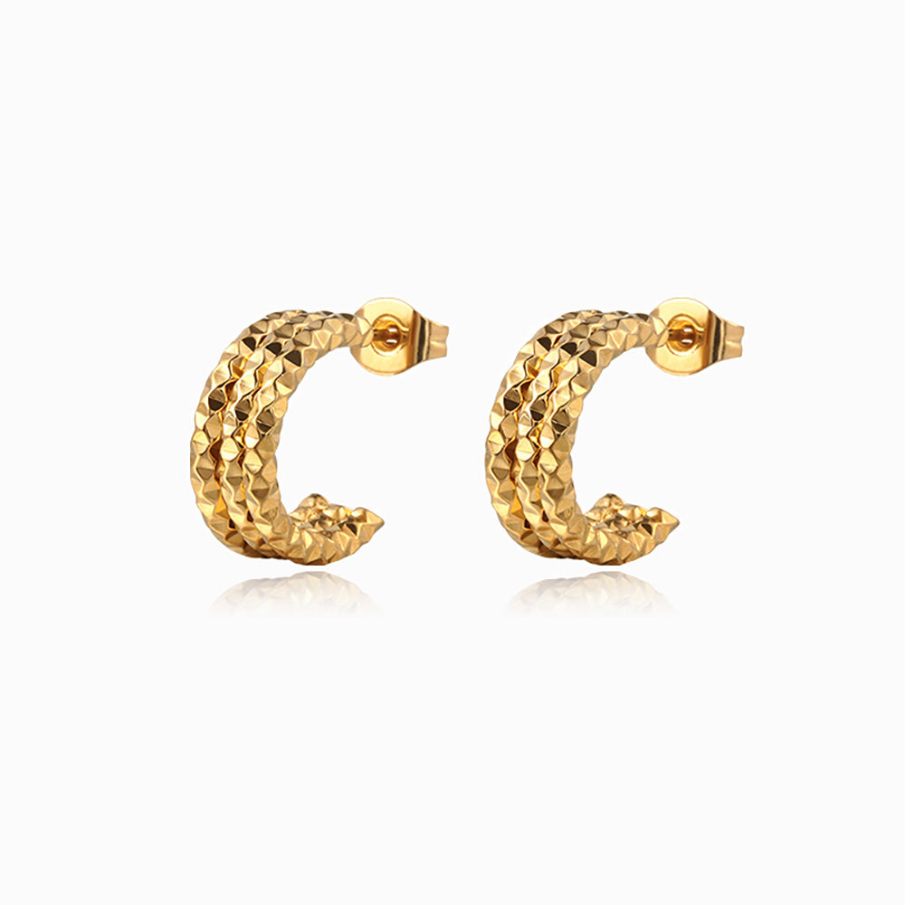 Brincos de Argola 15x14mm BR1389 - Aço Inox Dourado