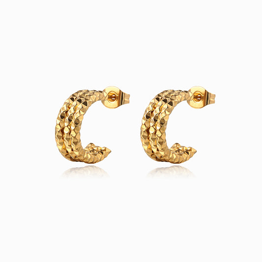 Brincos de Argola 15x14mm BR1389 - Aço Inox Dourado