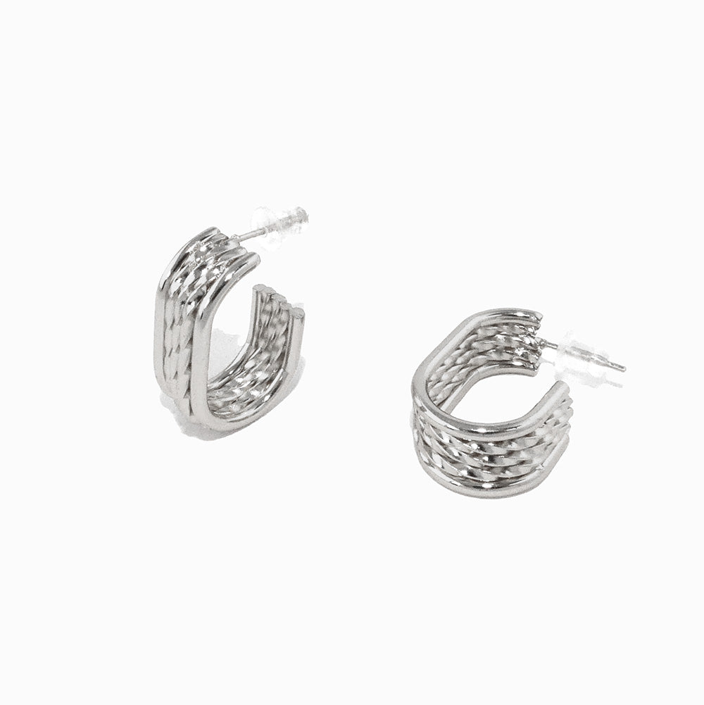 Brincos de Argola 25x18mm BR1407 - Aço Inox Prateado