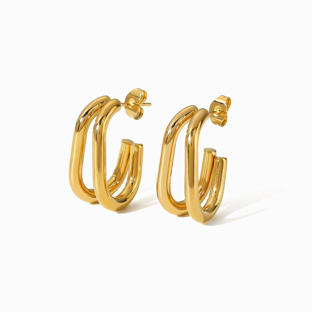 Brincos de Argola 28x20mm BR1464 - Aço Inox