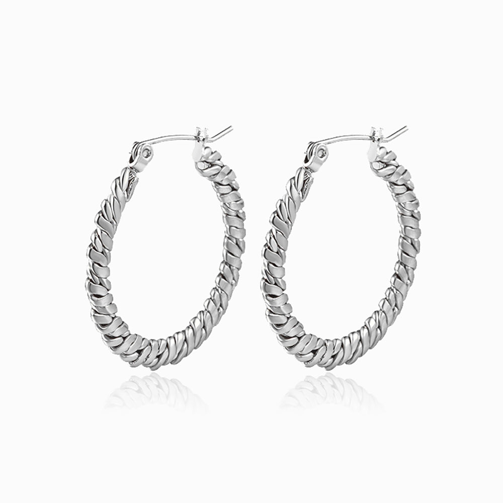 Brincos de Argola 30mm BR1539 - Aço Inox Prateado