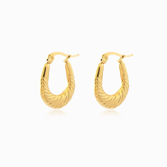Brincos de Argola 24x17mm BR3060 - Aço Inox Dourado