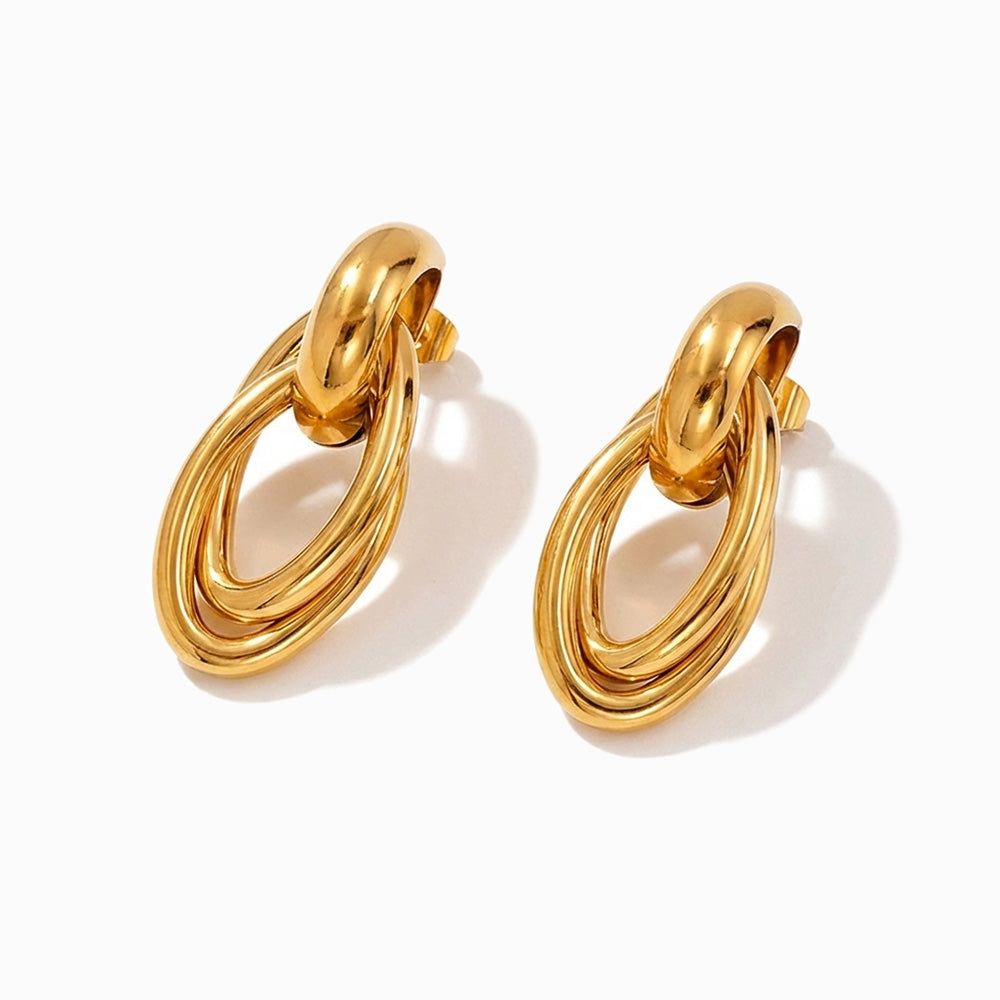 Geometric Earrings 35x15mm BR1521 - Stainless Steel