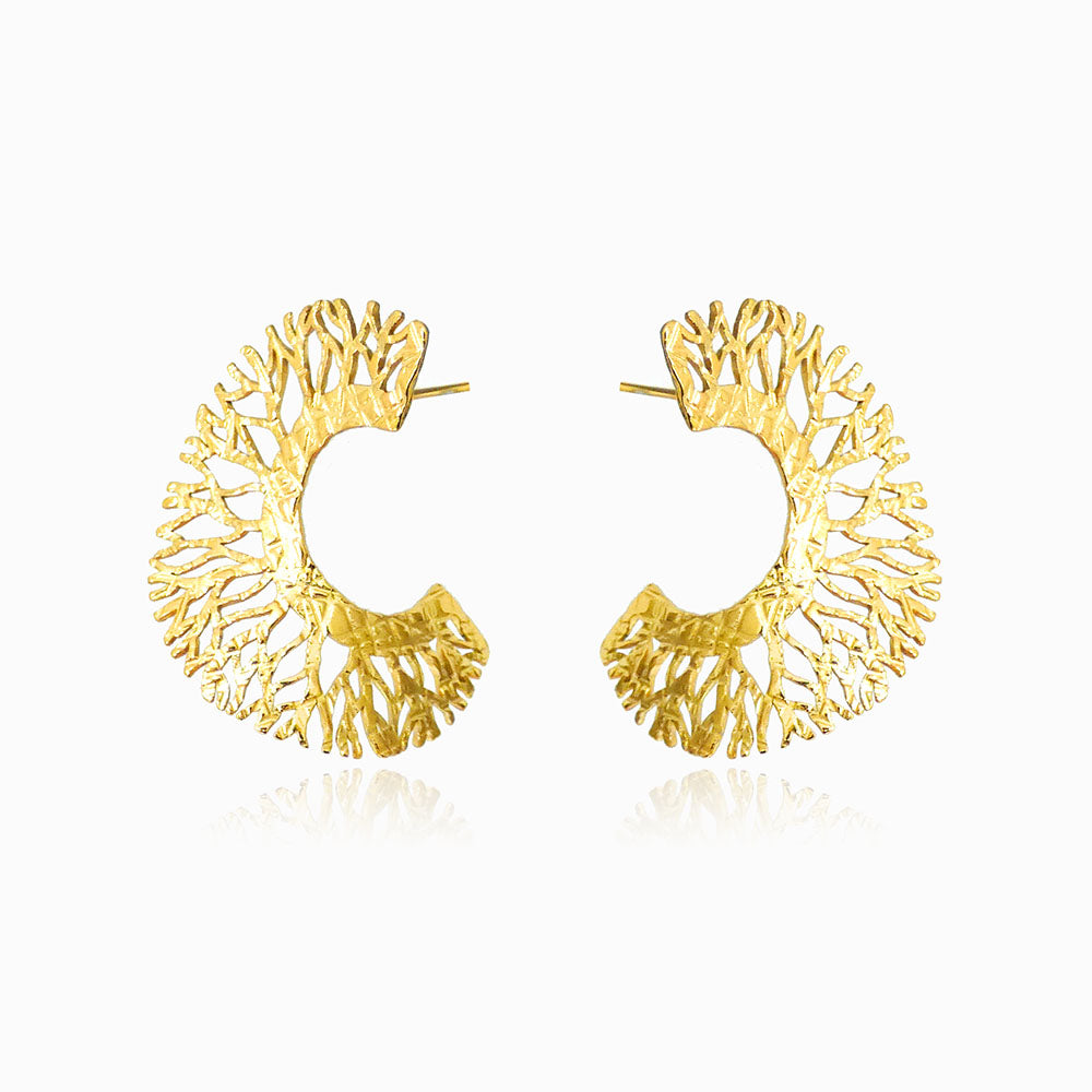Brincos Espirais 28x27mm BR1332 - Aço Inox Dourado