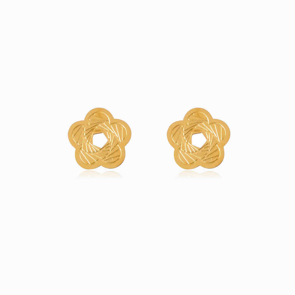 Brincos Flor 13x13mm BR3047 - Aço Inox Dourado