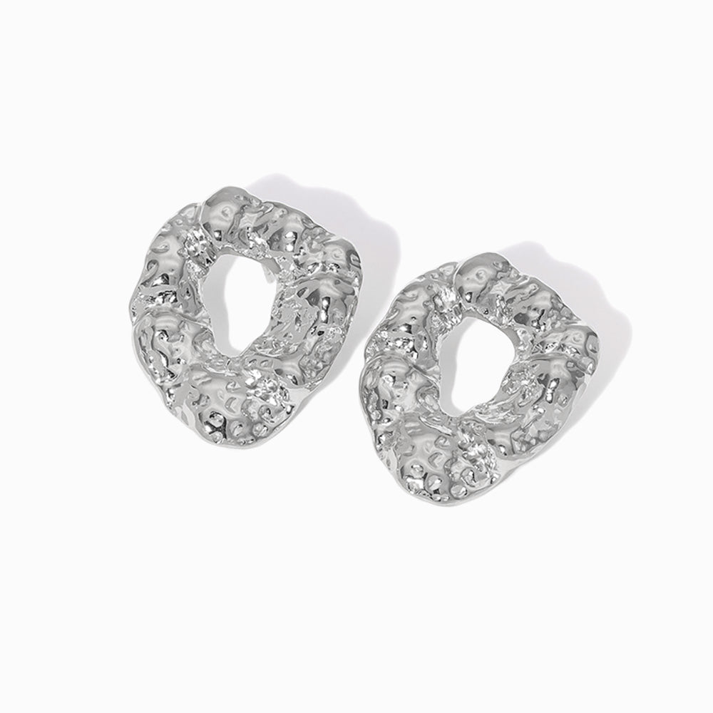 Brincos Geométricos 30x26mm BR1424 - Aço Inox Prateado