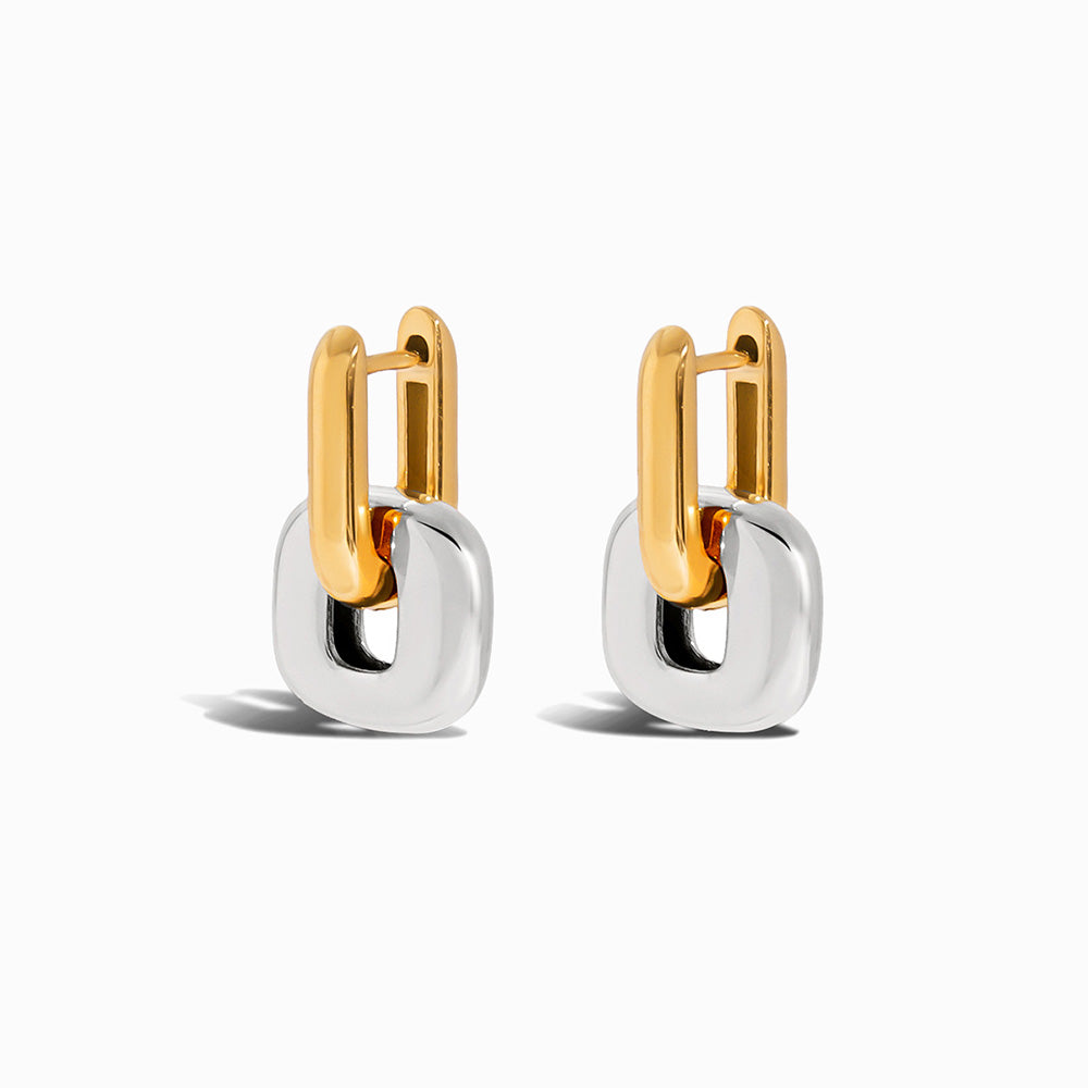 Brincos Geométricos 20x13.5mm BR1475 - Aço Inox