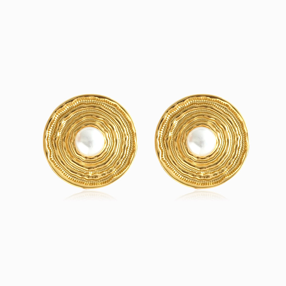 Brincos Geométricos 32mm BR3038 - Aço Inox Dourado