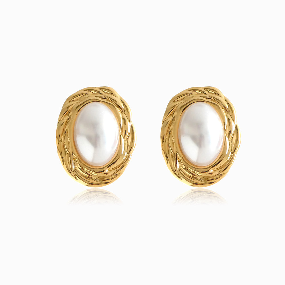 Brincos Geométricos 22x18mm BR3041 - Aço Inox Dourado