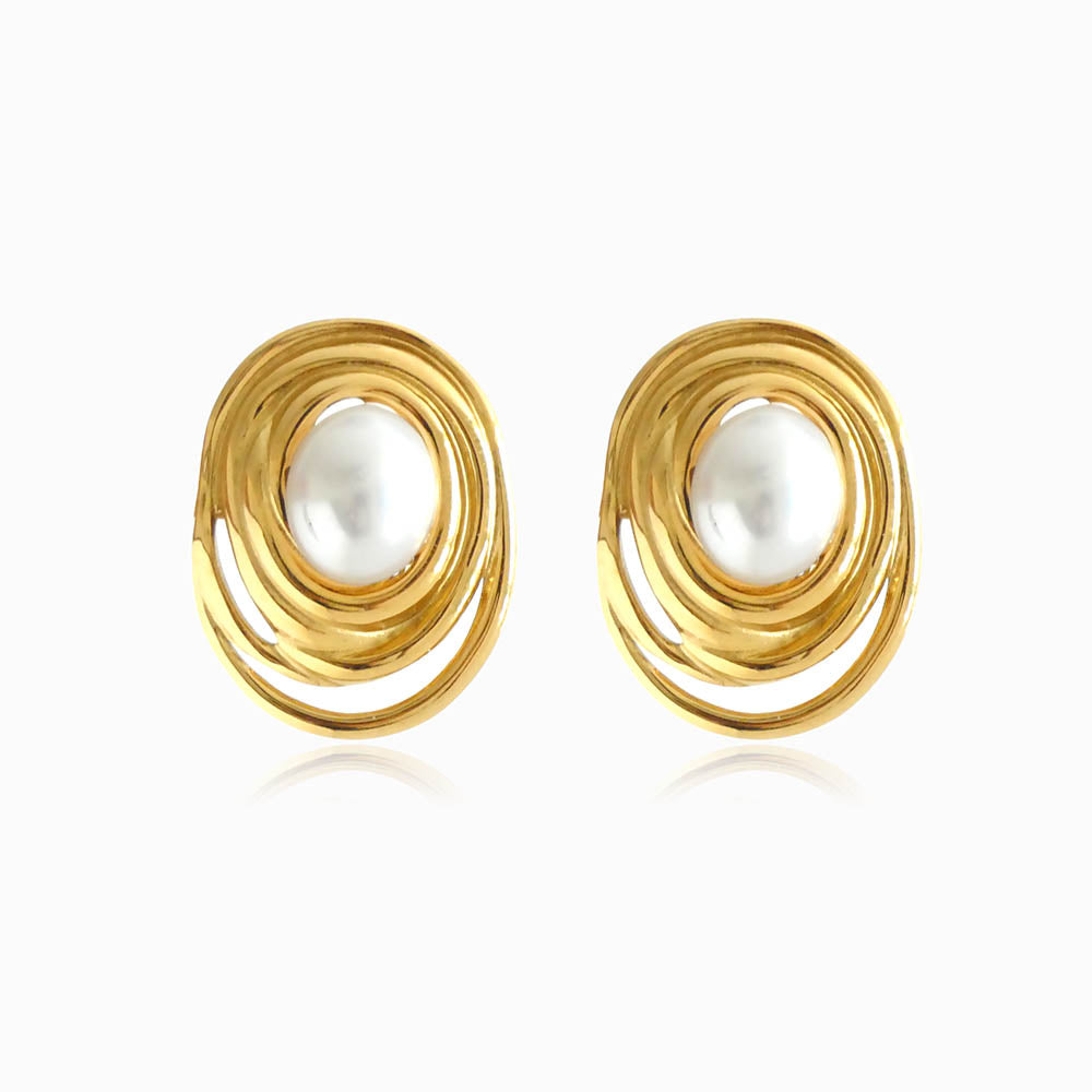 Brincos Clip 28x22mm BR3046 - Aço Inox Dourado