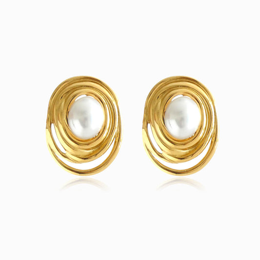 Brincos Clip 28x22mm BR3046 - Aço Inox Dourado