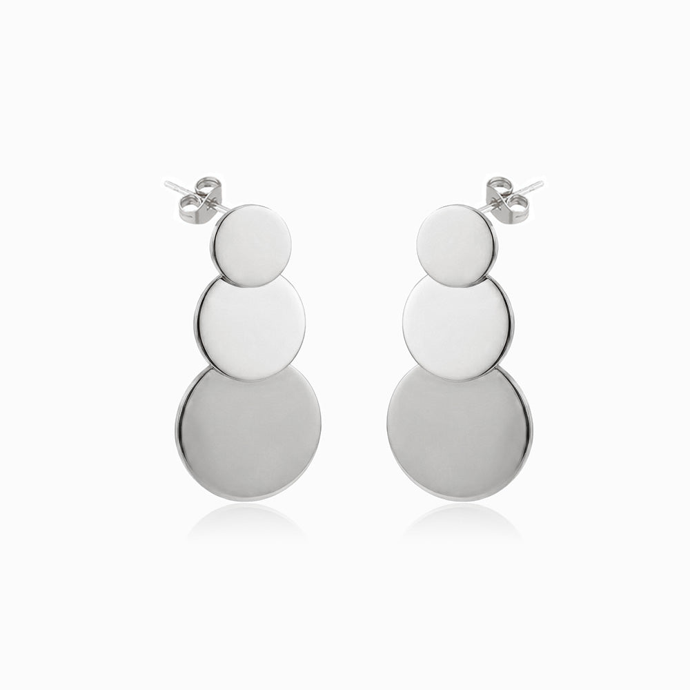 Brincos Geométricos 30x15mm BR3067 - Aço Inox Prateado