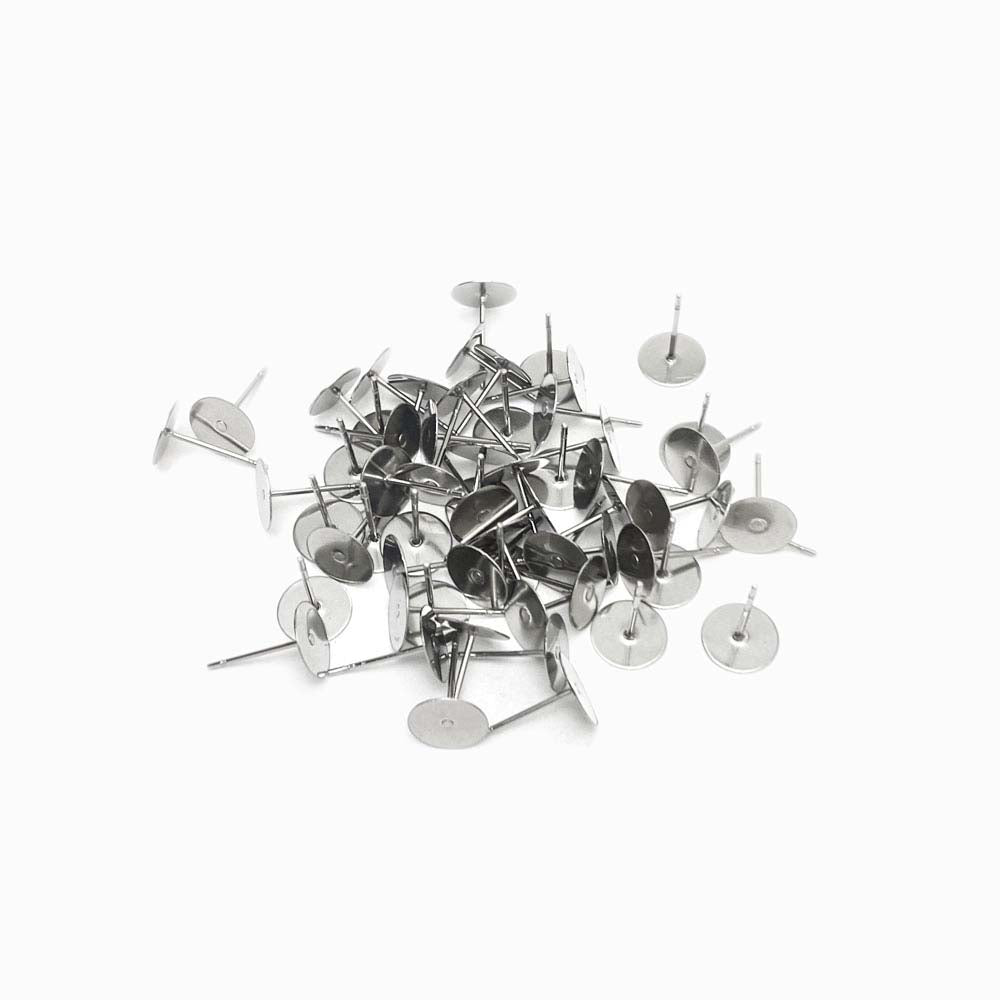 Base para Brinco Chapa 8mm - Aço Inox Prateado