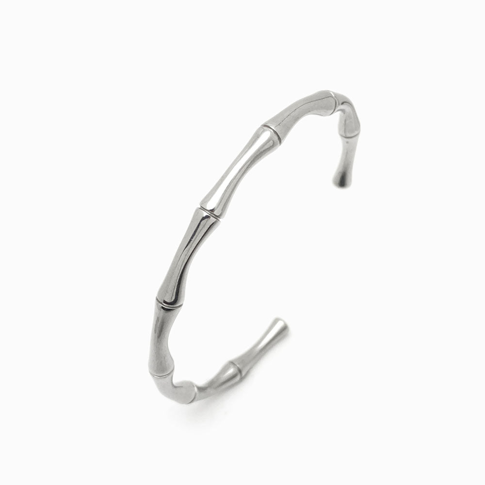 Bracelete Design Bambu SZ1033 - Aço Inox Prateado