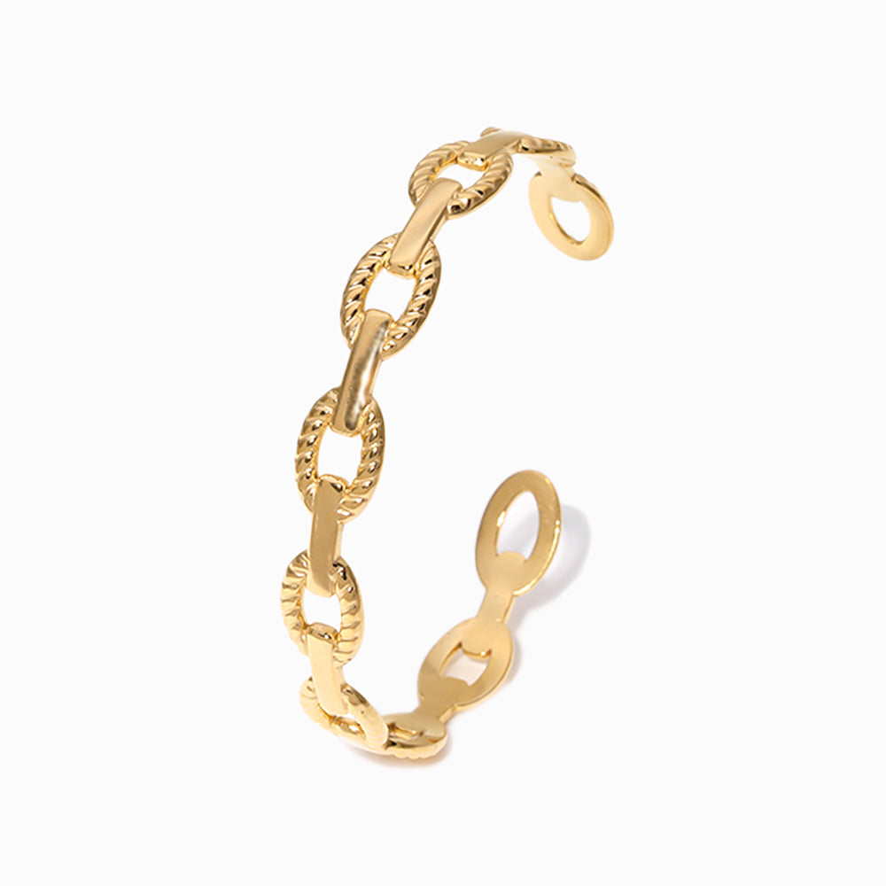 Bracelete Geométrico SZ1045 - Aço Inox Dourado