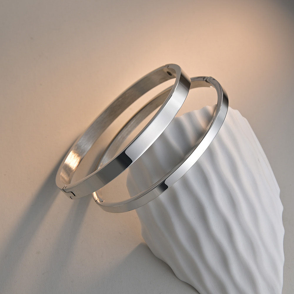 Bracelete Lisa 6x5cm SZ1029 - Aço Inox Prateado