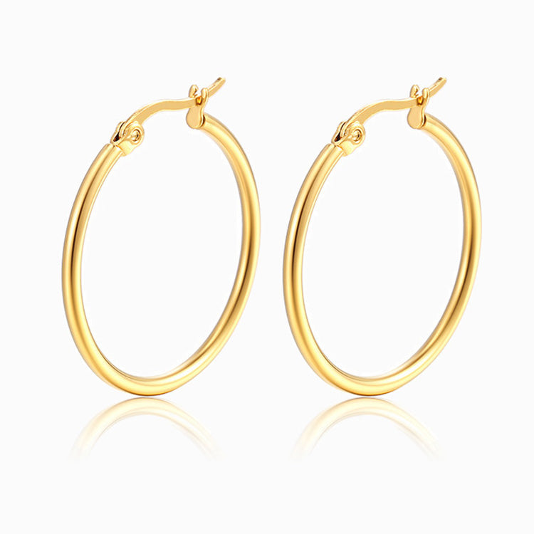 Brincos Argola 60mm BR3024 - Aço Inox Dourado