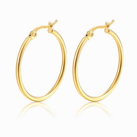 Brincos Argola 60mm BR3024 - Aço Inox Dourado