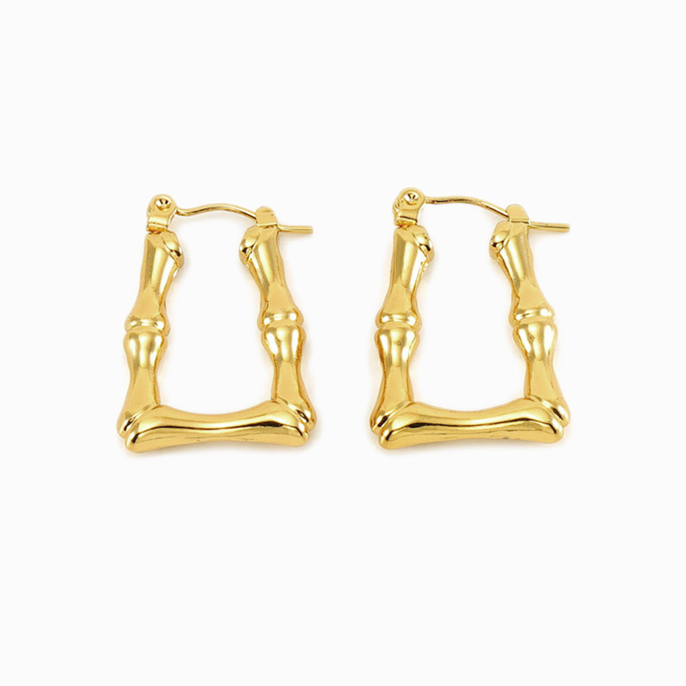 Brincos 25x18mm BR1086 - Aço Inox Dourado