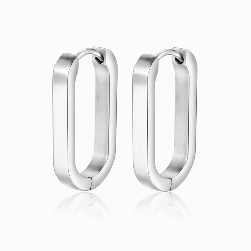 Brincos 21x14mm BR1306 - Aço Inox Prateado