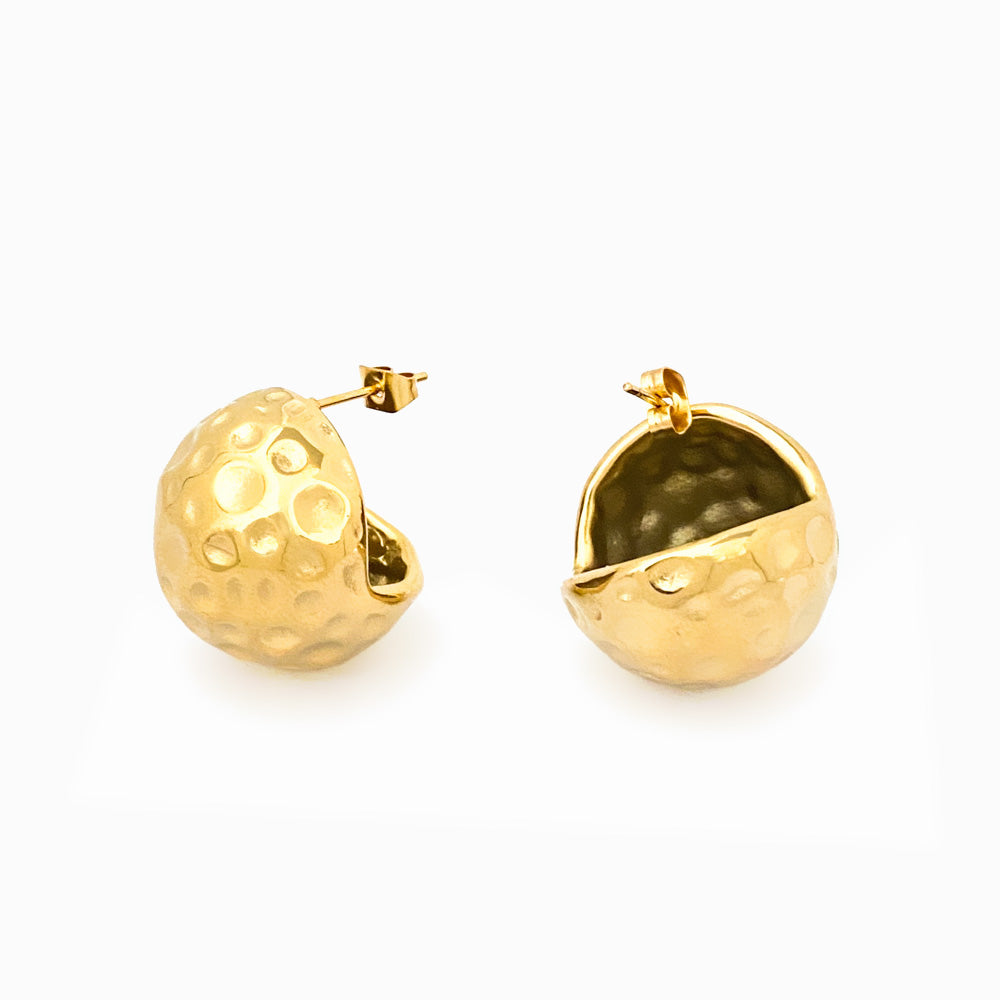 Brincos Bola 22x22mm BR1230 - Aço Inox Dourado