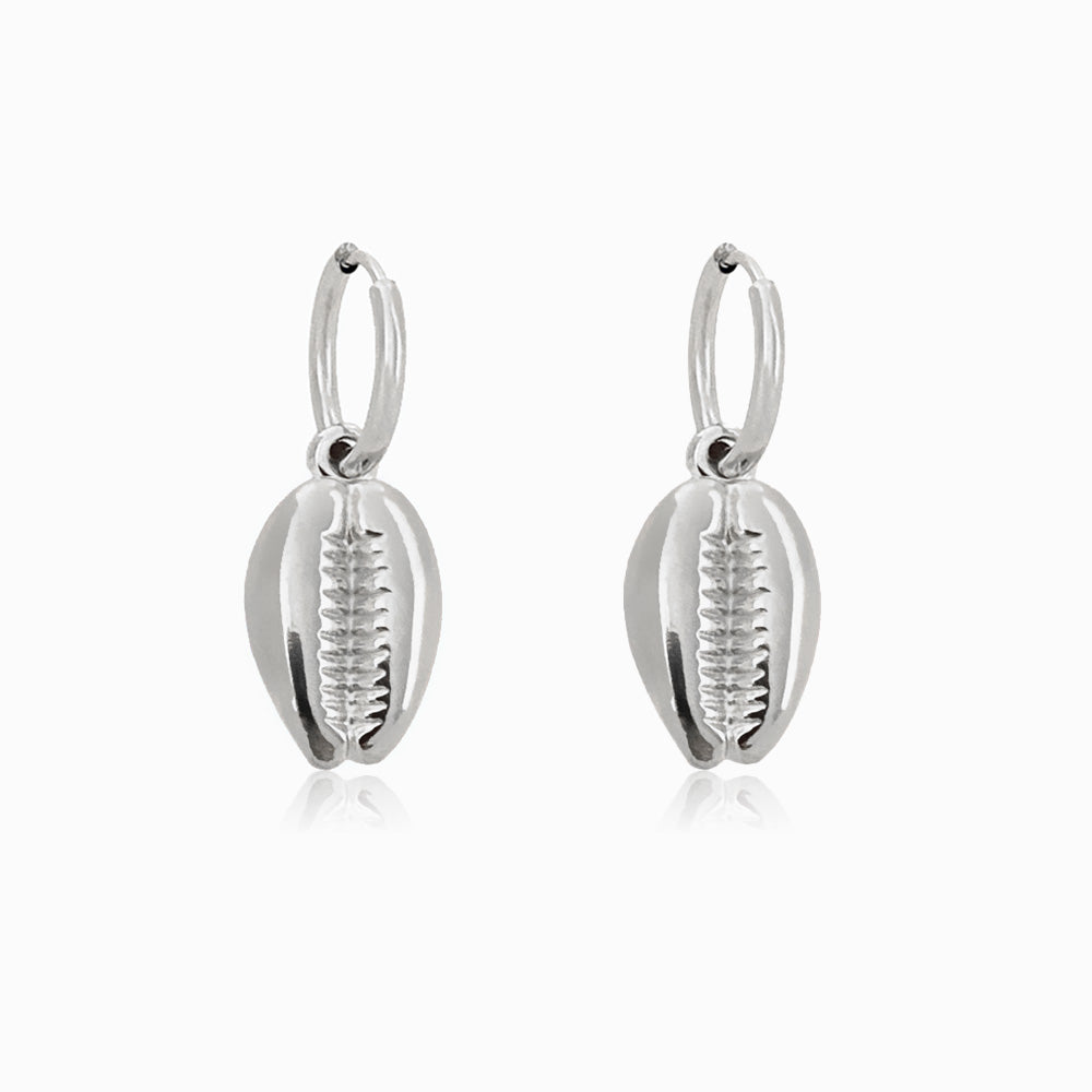 Brincos Búzio 31mm BR1198 - Aço Inox Prateado