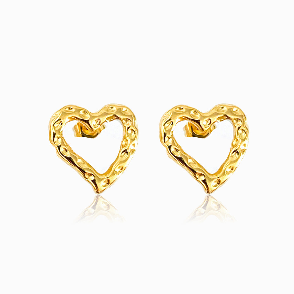 Brincos Coração 16x16mm BR1259 - Aço Inox Dourado