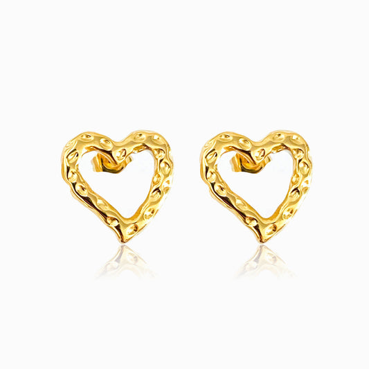 Brincos Coração 16x16mm BR1259 - Aço Inox Dourado