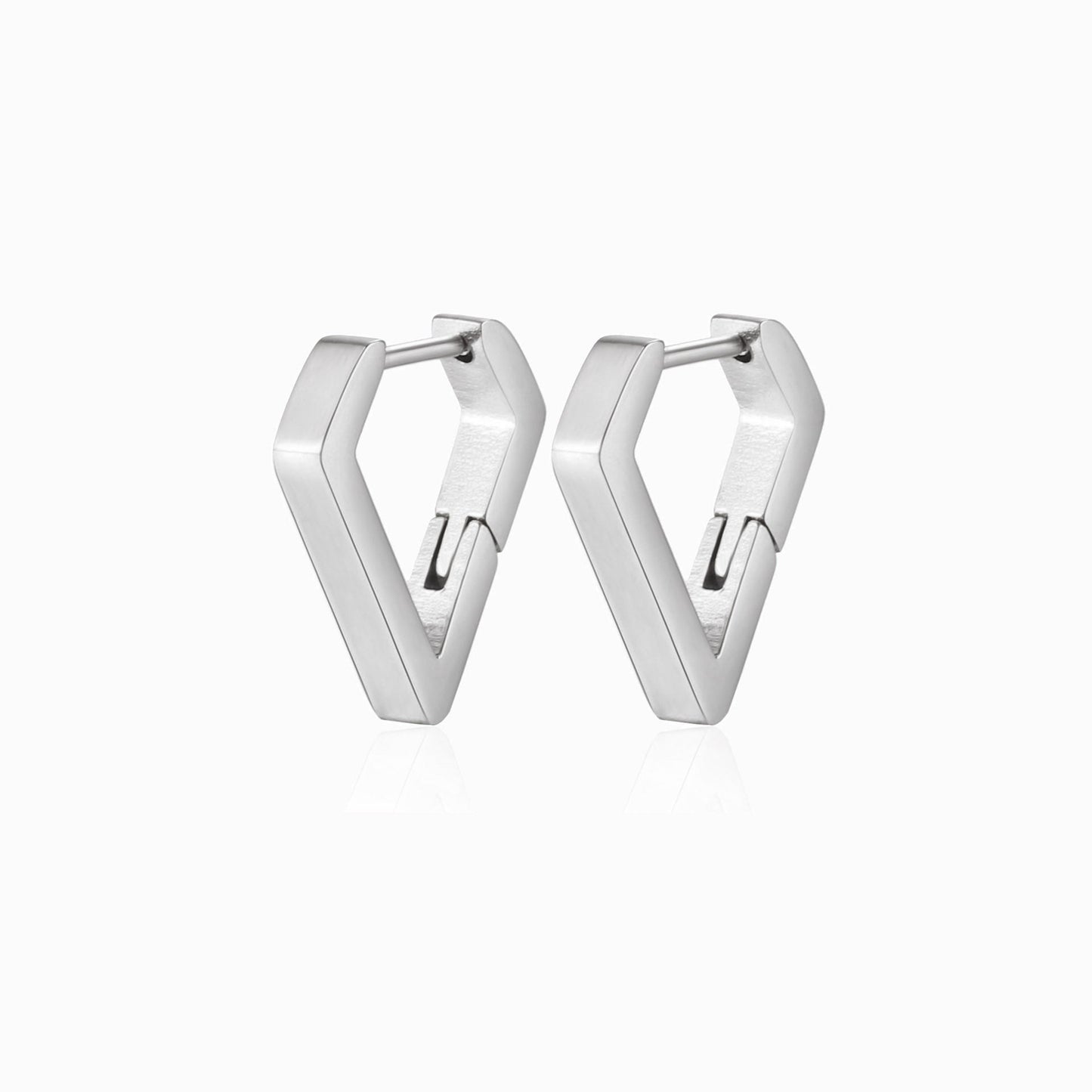 Brincos Diamante 16x15mm BR1013 - Aço Inox Prateado
