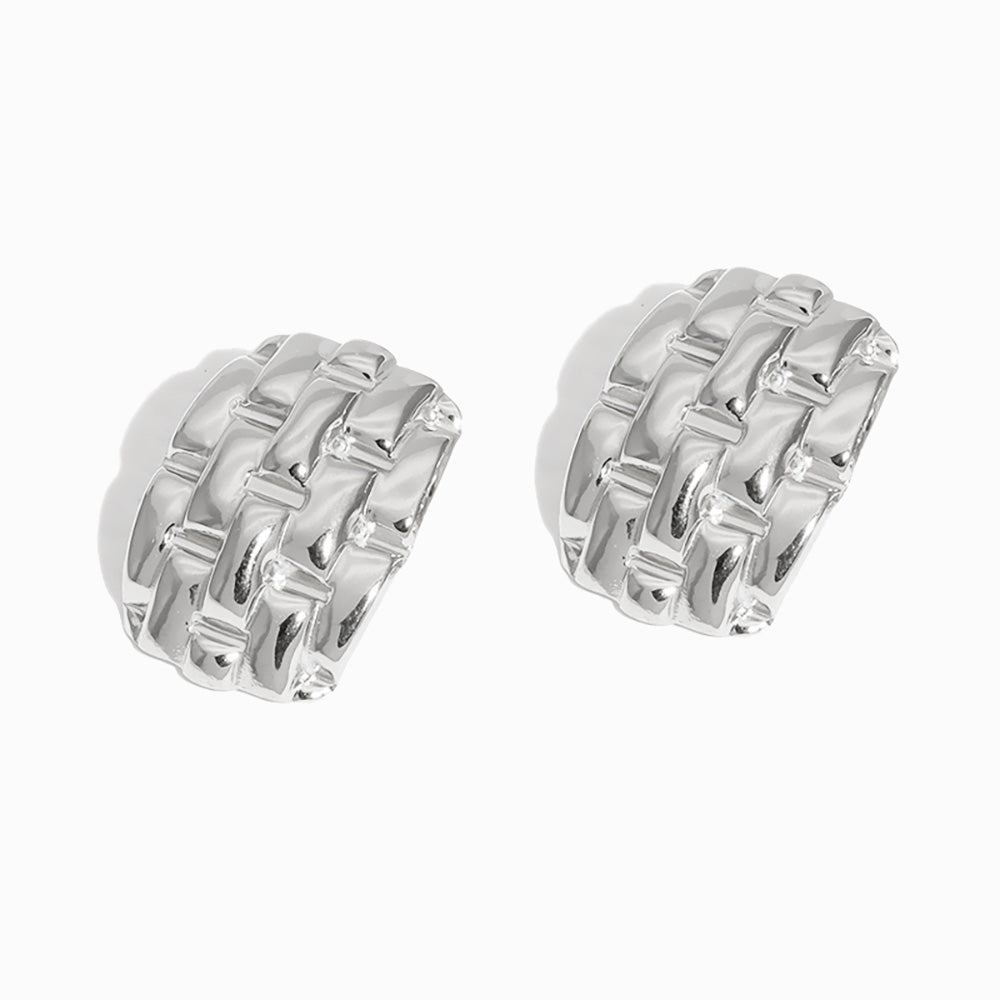 Brincos Fashion 29x20mm BR1137 - Aço Inox Prateado
