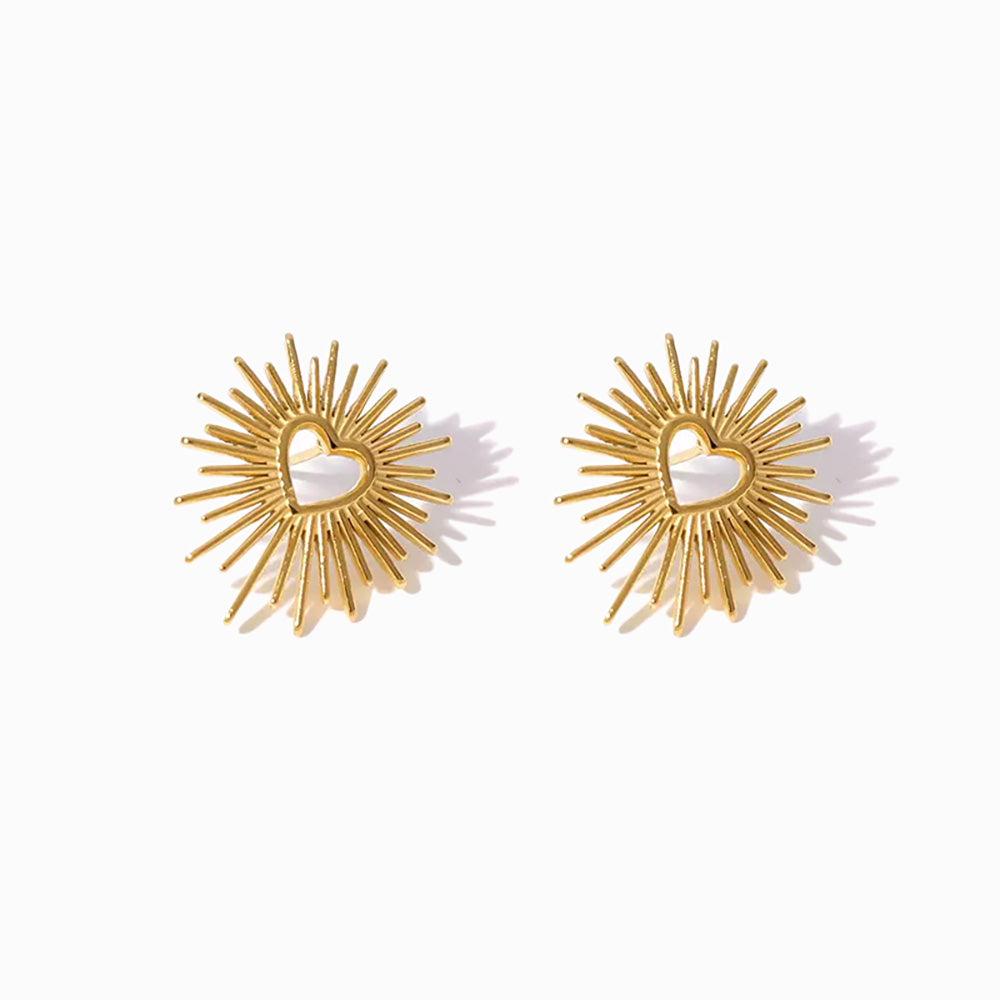Brincos Coração 20x17mm BR1139 - Aço Inox Dourado